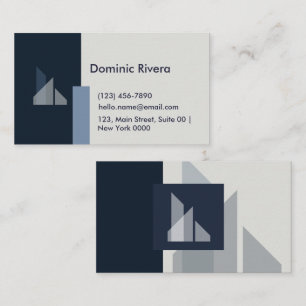 Professionele moderne geometrische strakke Navy bl Visitekaartje
