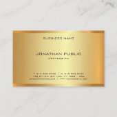 Professionele Moderne Glamoureuze Faux Gold Elegan Visitekaartje (Achterkant)