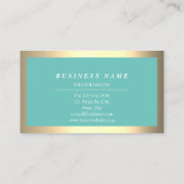 Professionele Moderne Gouden Simply Mint Blauw Visitekaartje (Achterkant)