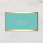 Professionele Moderne Gouden Simply Mint Blauw Visitekaartje (Voorkant)