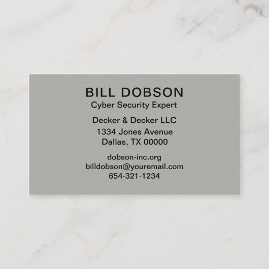 Professionele moderne grijze Visitekaartjes (Achterkant)