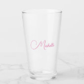 Professionele moderne handschriftnaam roze wit glas (Voorkant)