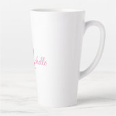 Professionele moderne handschriftnaam roze wit latte mok (Rechts)