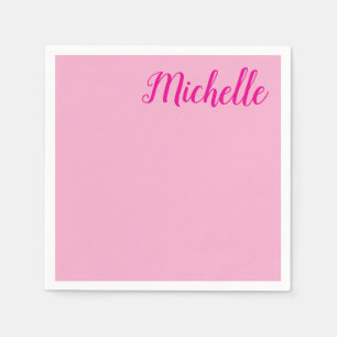 Professionele moderne handschriftnaam roze wit servet