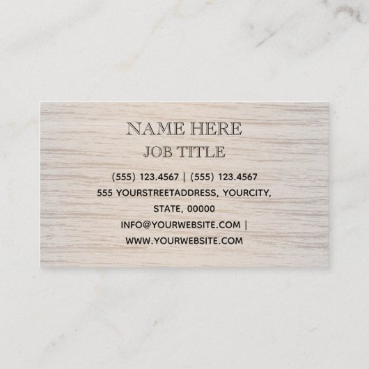 Professionele moderne houten korrels visitekaartje (Achterkant)