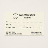 Professionele Moderne Logo QR Code Gift Kaart (Achterkant)