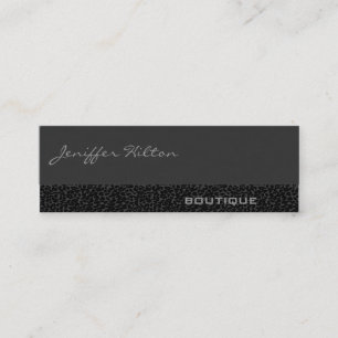 Professionele moderne luxe chique luipaard grijs mini visitekaartje