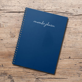 Professionele Moderne Marine Blauw Monogram Volled Notitieboek