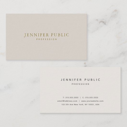 Professionele Moderne Minimale Sjabloon Elegant Visitekaartje (Voorkant / Achterkant)