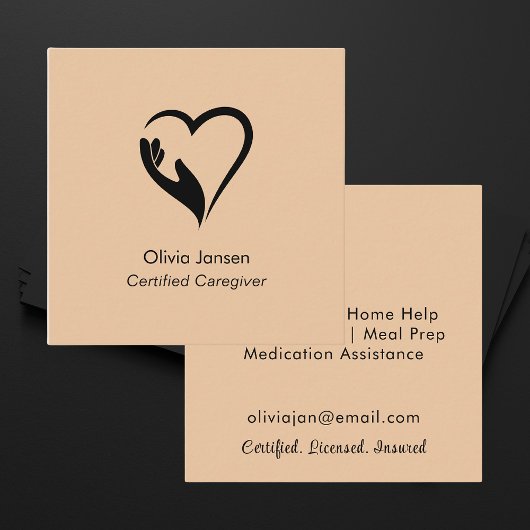 Professionele Moderne Minimale Thuiszorger Vierkante Visitekaartje