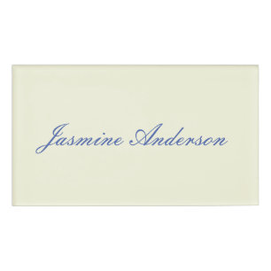 Professionele moderne minimalistische beige kleur naambadge