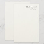 Professionele Moderne Minimalistische Eenvoudige Z Briefpapier (Voorkant / Achterkant)