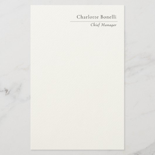 Professionele Moderne Minimalistische Eenvoudige Z Briefpapier (Voorkant)