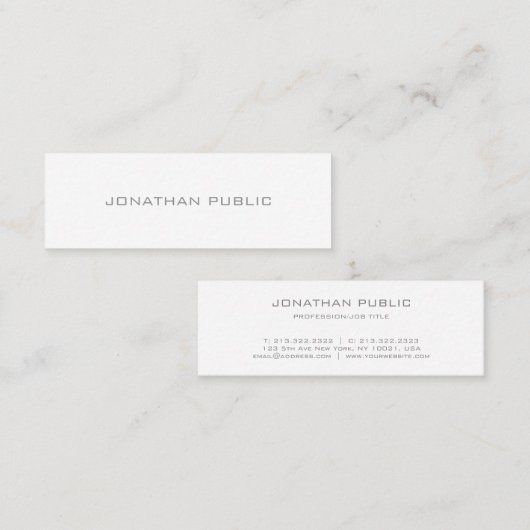 Professionele moderne minimalistische elegante Sja Mini Visitekaartje (Voorkant / Achterkant)