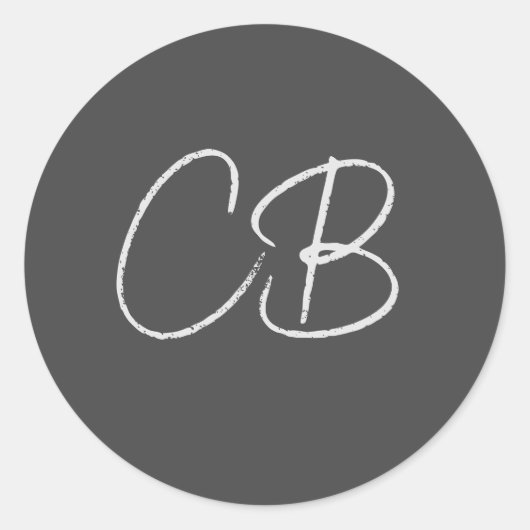 Professionele moderne minimalistische Initialen vo Ronde Sticker (Voorkant)