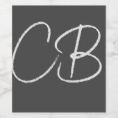 Professionele moderne minimalistische Initialen vo Wijn Etiket (Enkel label)