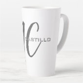 Professionele moderne minimalistische monogrammen latte mok (Rechterhoek)