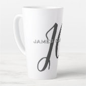 Professionele moderne minimalistische monogrammen latte mok (Linkerhoek)