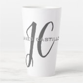Professionele moderne minimalistische monogrammen latte mok (Voorkant)