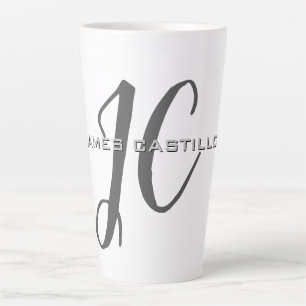 Professionele moderne minimalistische monogrammen latte mok