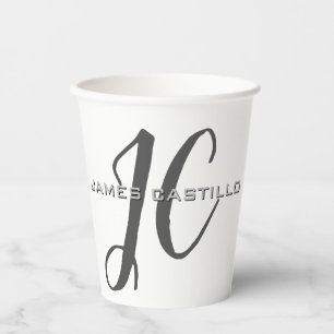 Professionele moderne minimalistische monogrammen papieren bekers
