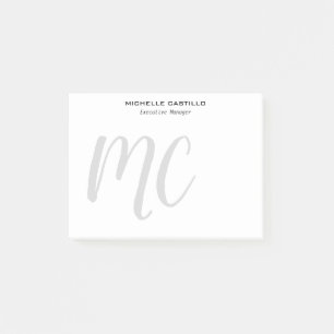Professionele moderne minimalistische monogrammen post-it® notes