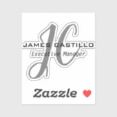 Professionele moderne minimalistische monogrammen sticker (Vel)