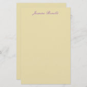 Professionele moderne minimalistische pastel beige briefpapier (Voorkant / Achterkant)
