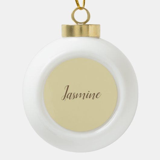 Professionele moderne minimalistische pastel beige keramische bal ornament (Voorkant)