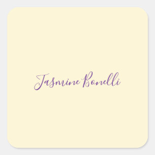 Professionele Moderne Minimalistische Pastel Beige Vierkante Sticker