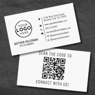 Professionele moderne minimalistische QR-code Logo Visitekaartje