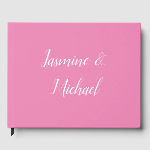 Professionele moderne minimalistische roze kleur gastenboek