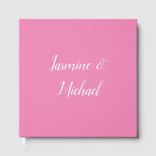 Professionele moderne minimalistische roze kleur gastenboek