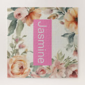 Professionele Moderne Minimalistische Rozen Bloeme Legpuzzel (Horizontaal)