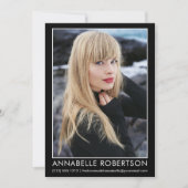 Professionele Moderne Model Actor Fotokaart Kaart (Voorkant)