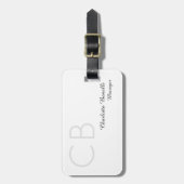 Professionele moderne monogram minimalistische cre bagagelabel (Voorkant verticaal)