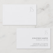 Professionele Moderne Monogram Minimalistische Sja Visitekaartje (Voorkant / Achterkant)