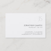 Professionele Moderne Monogram Minimalistische Sja Visitekaartje (Achterkant)