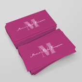 Professionele Moderne Monogram Roze QR-code  Visitekaartje