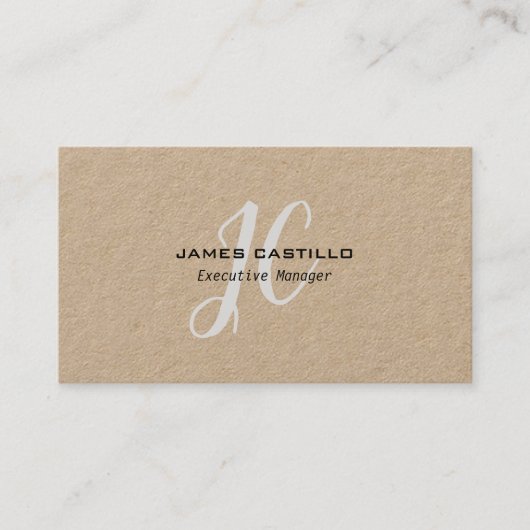 Professionele moderne monogrammen met minimalistis visitekaartje (Voorkant)