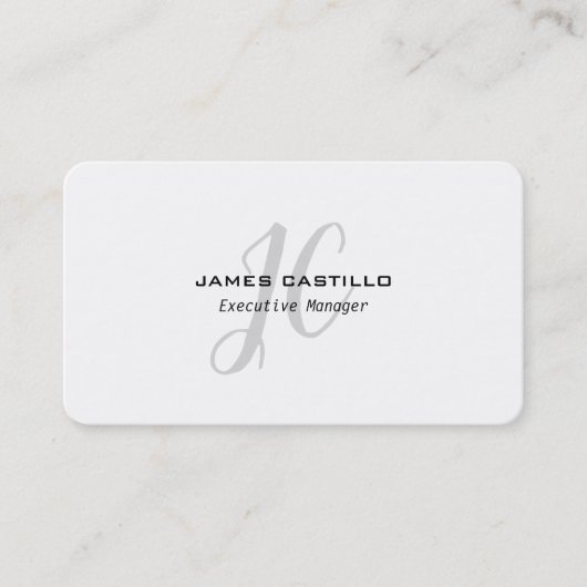 Professionele moderne monogrammen visitekaartje (Voorkant)