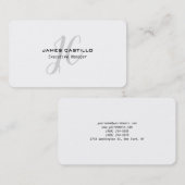 Professionele moderne monogrammen visitekaartje (Voorkant / Achterkant)