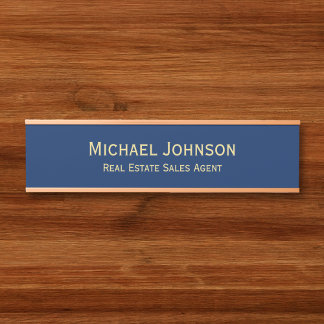 Professionele moderne Navy Blue Kantoor naam titel Deurbordje