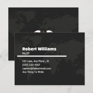 Professionele Moderne Piloot Wereldkaart Visitekaa Briefkaart