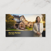 Professionele Moderne Realtor Foto Logo & QR Code Visitekaartje (Voorkant)