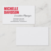 Professionele Moderne Rode Witte Minimalistische V Visitekaartje (Voorkant / Achterkant)