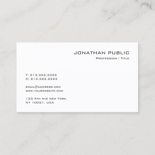 Professionele moderne schone Sjabloon monogram Visitekaartje (Achterkant)