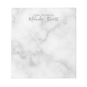 Professionele moderne script witte marmer notitieblok (Voorkant)