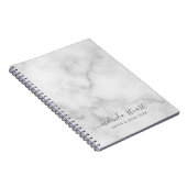Professionele moderne script witte marmer notitieboek (Rechterzijde)