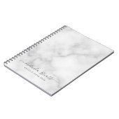 Professionele moderne script witte marmer notitieboek (Linkerzijde)